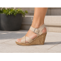 sandale dama bej din piele naturala cu platforma wedge si catarama clp14bej